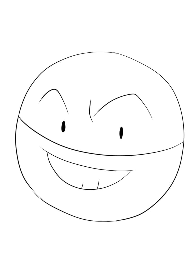 Coloriage Voltorbe (A4) à imprimer