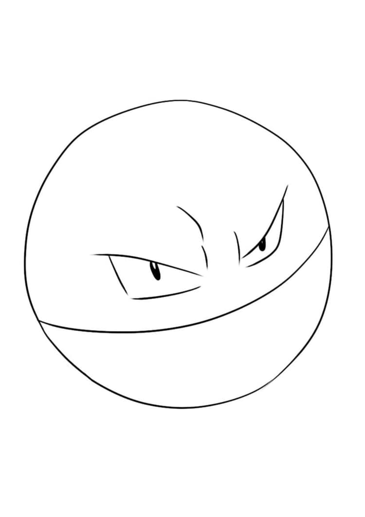 Coloriage Voltorbe (A4) à imprimer
