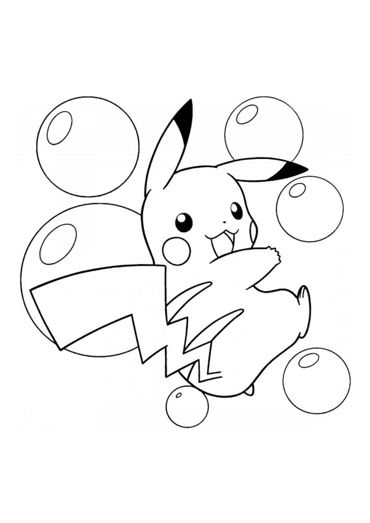 Coloriage Pikachu (A4) à imprimer